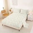 thumbnail image 2 of Erosebridal Yellow Floral Queen Sheet Sets for Girls, Chic Flower Bed Set, 4 Pieces, 1 Flat Sheet 1 Fitted Sheet and 2 Pillowcases, 2 of 5