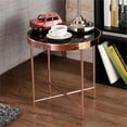thumbnail image 6 of Home Square Vida Modern Glass Top End Table in Rose Gold - Set of 2, 6 of 6