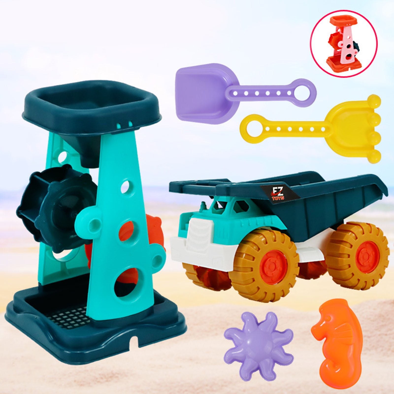 Jouet De Plage Avec Entonnoir Et Passoire - Jeu De Mélange Sable Et Eau Pour Enfants 4-8 Ans