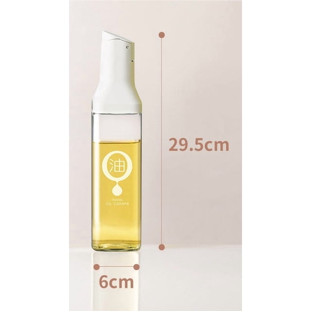 Botella de aceite de vidrio de apertura y cierre automático de 500 ml: salsa de soja, vinagre, dispensador de condimentos