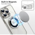thumbnail image 5 of Compatible with iPhone 15 Pro Case Plating Magnetic Crystal [ Support Compatible with Magsafe ] Luxury Case Camera Protection Cover Screen Protector Cover Girls Women Phone Case -Silver, 5 of 6