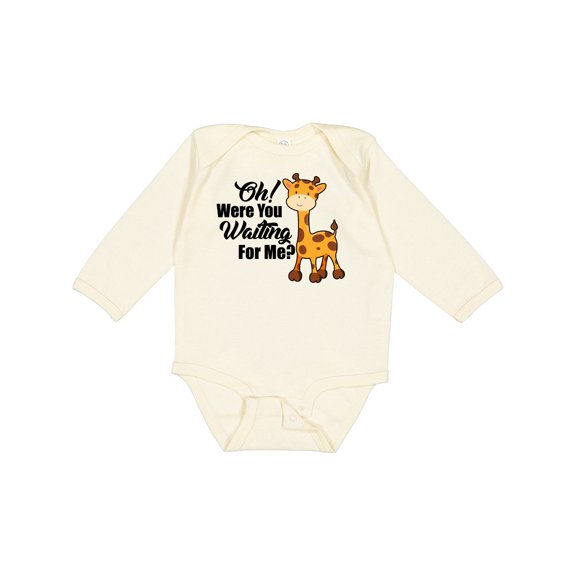 Inktastic Oh Were You Waiting for Me with Baby Giraffe Boys or Girls Long Sleeve Baby Bodysuit