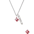 thumbnail image 2 of Delight Jewelry Silvertone Small 3-D Red Present Box with Bow Silvertone Believe Faith Prayer Hope Bar Charm Necklace, 23", 2 of 4