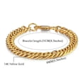 thumbnail image 4 of Men Jewelry Sets 14K Yellow Gold Miami Curb Cuban Link Chain Bracelet Necklace Set Punk Hip Hop Jewelry Male Gift, 4 of 6