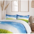thumbnail image 6 of Ambesonne Green Duvet Cover Sets, Field Grassland, 2-Queen, Green Blue Yellow, 6 of 7