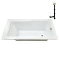 thumbnail image 5 of Streamline N-4440-763-PBR 72 in. x 36 in. Acrylic Soaking Drop-In Bathtub in Glossy White, With External Drain in Polished Brass, 5 of 13
