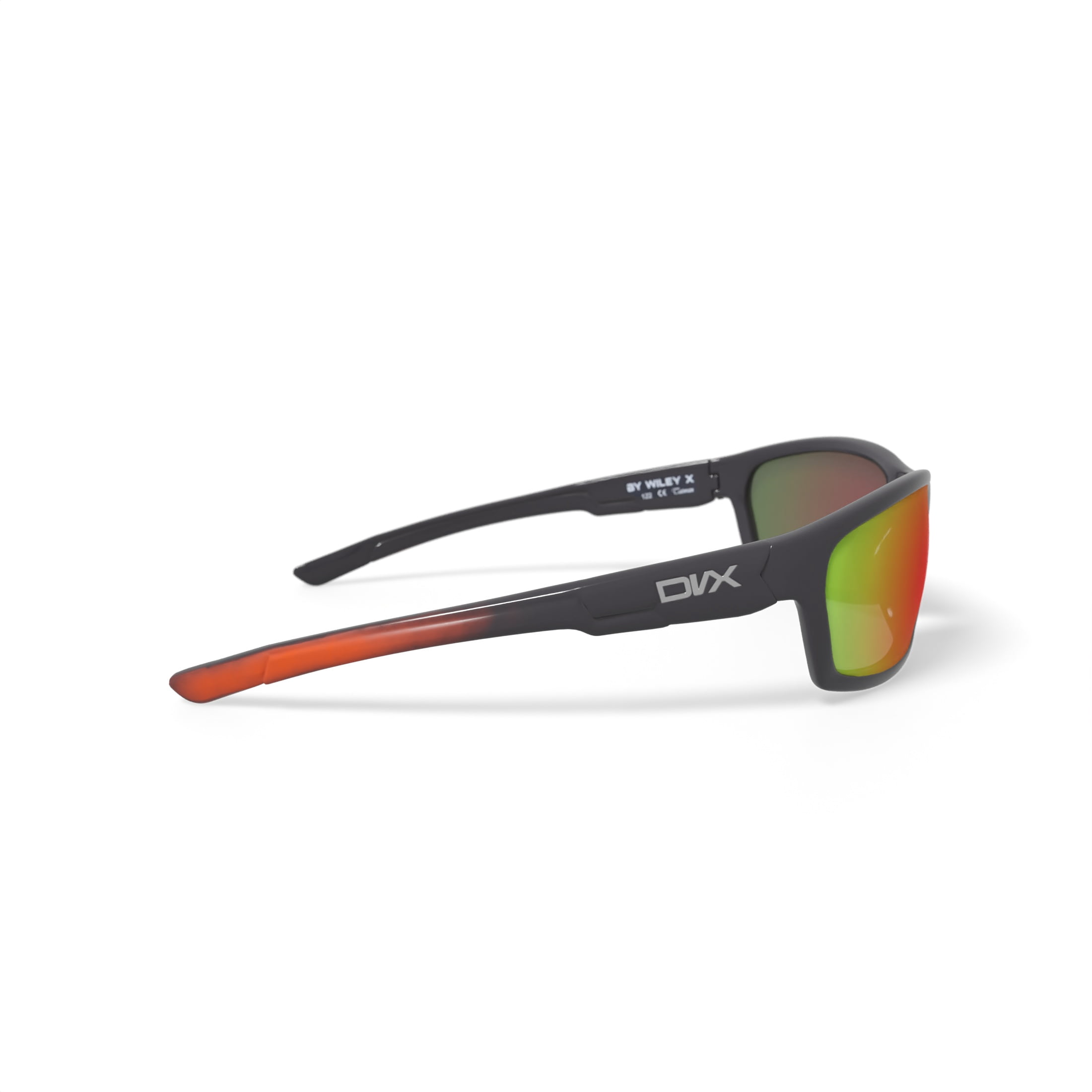 DVX Charge Optical Prescription Sunglasses, Orange Mirror Lenses/Gloss Black Frame with Orange Tips, OSHA Compliant ANSI Z87.1