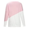 thumbnail image 5 of cllios Crew Neck Sweatshirt for Women Color Block Long Sleeve Cozy Shirt Casual Comfy Loose Top Side Split Patchwork Pullove Blose, 5 of 8