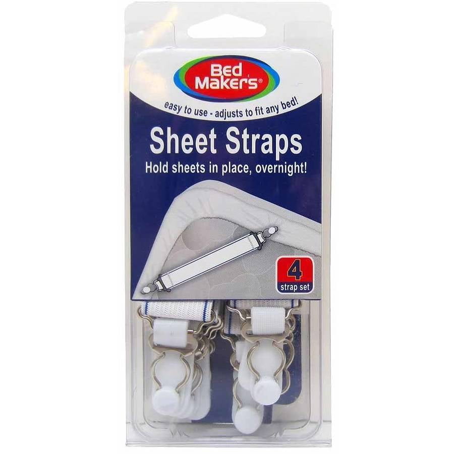 Bed Makers Adjustable Sheet Straps, 4 Pack