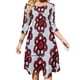 thumbnail image 1 of Vestido de escote cuadrado con flores rojas, nuevo vestido elegante ajustado a la cintura para mujer de talla grande, 1 of 6