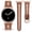 Brown/Rose Gold, variant on Wearlizer Leather Band Compatible with Samsung Galaxy Watch 9/8 40mm 44mm, Galaxy Watch 8 Classic 46mm, Dressy Stainless Steel Chain Strap for Women
