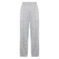 thumbnail image 3 of ALLLIST Women Pants Elastic Waist Joggers Gray Plain Knit Pants Ladie Pants, 3 of 6