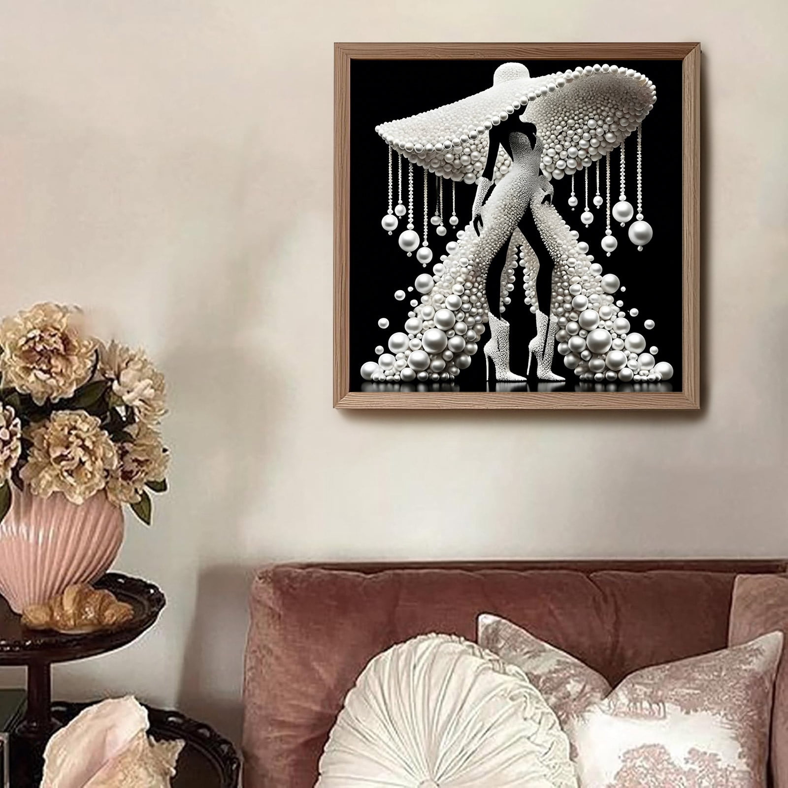 Pearl Diamond Painting, DIY Pearl Painting Kits, Pearl Painting Kits For Adults, Alien Diamond Art Set for Adults & Beginners Crystal Water Diamond Home Decor
