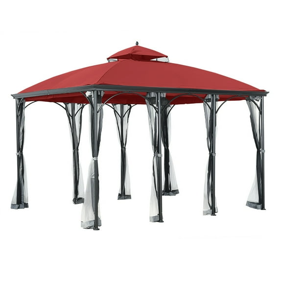Garden Winds Replacement Canopy Top Cover for the Somerset Gazebo - Cinnabar