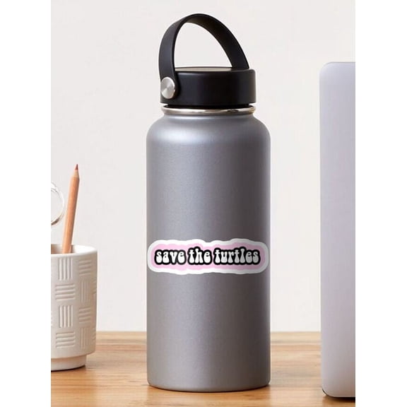 Stickly Save The Turtles 2 Sticker, Phone Decal Water Bottle Stickers Car Decals, Funny Birthday Gift