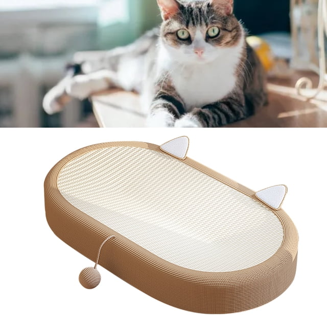 Cama Rascadora Para Gatos Ovalada, Resistente A La Abrasión Que Evita La Descamación Cama Rascadora Para Gatos Con Material De Sisal Espacio De Descanso Cómodo Universal Cama