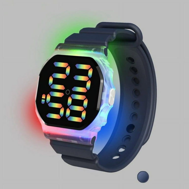 Digital Watch 30 Meters Waterproof Decorative Large Screen Color Changing LED Electronic Watch for Daily Life