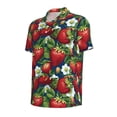 thumbnail image 2 of Rocae Strawberry2 for Men's Short Sleeve Polo Shirt, Quick Drying Performance Moisture Wicking Sports Men's Golf Shirt X-Large, 2 of 9