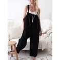 thumbnail image 3 of Autumn Women Casual Loose Overalls Sleeveless Straps Baggy Jumpsuit Wide Leg Vintage Romper Playsuit, 3 of 8