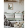 thumbnail image 2 of Outdoor Pillows Waterproof, Vintage Sage Green Grey Throw Pillows with Inserts Included, Farmhouse Barn Wooden Striped Indoor Outdoor Decorative Lumbar Pillow for Bed/Couch/Patio 18"x18", 2Pcs, 2 of 8