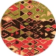 thumbnail image 1 of Ahgly Company Indoor Round Oriental Orange Modern Area Rugs, 6' Round, 1 of 4