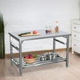 thumbnail image 2 of HELLONE 30 x 48 IN Stainless Steel Work Table, NSF Folding Commercial Prep Table, Heavy Duty Folding Workstation & Steel Table & Kitchen Island, Kitchen Dining Food Prep Table, 2 of 6