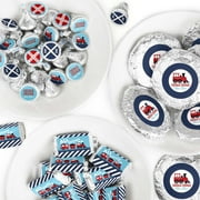 Big Dot of Happiness Railroad Party Crossing - Steam Train Birthday Party or Baby Shower Candy Favor Sticker Kit - 304 Pieces