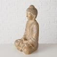 thumbnail image 5 of Big Buddha Statue, 19 " Tall, Seated Figurine, Padmasana Pose, Light Brown with White Patina, Resin, 5 of 6