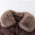thumbnail image 3 of Sexlip Womens Cropped Puffer Jacket Quilted Coat with Faux Fur Lapel Winter Warm Baggy Long Sleeve Zip Down Outerwear Brown M, 3 of 8