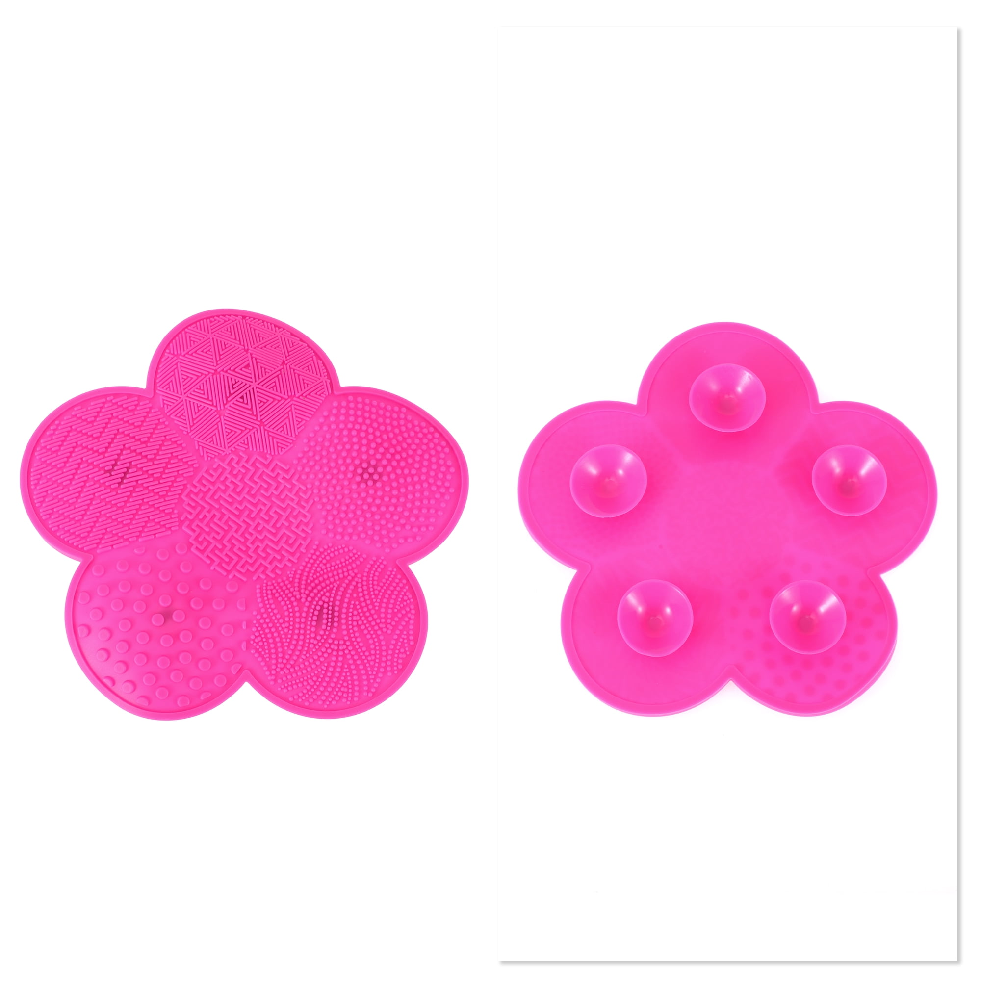 Unique Bargains 1Pc Durable Flower Shaped Makeup Sponge Brush Cleaner Rose Red