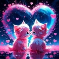 thumbnail image 1 of (HQ463) Resina Diamante Serie Gatito Amor Amor 30*30CM, 1 of 9