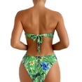 thumbnail image 6 of Arvbitana Women 2Pcs Bikini Swimsuit Set Floral Print Strapless Wrap Chest Padded Tube Tops + Thong Summer Swimwear Beach Outfits, 6 of 8