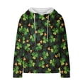 thumbnail image 5 of Luxalzxs Womens St. Patrick's Day Hooded Sweatshirts Waffle Long Sleeve Hoodies Fashion Clover Print Pullover Tops with Pocket, 5 of 5