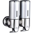 thumbnail image 1 of Double Soap Dispenser Wall Mount Shampoo Conditioner Shower Gel Lotion Soap for Bathroom or Kitchen Silver, 1 of 3