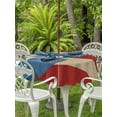 thumbnail image 4 of Outdoor Tablecloth with Umbrella Hole Zipper Puerto Rico Flag Round Tablecloth 54" Waterproof Outside Table Cloth Red Blue Vintage Patio Table Cover Tablecloths for Picnic Party, 4 of 8