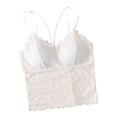 thumbnail image 4 of ChoXxx Women's Lace Backless Camisole Removable Padding Braless Strap Casual White M, 4 of 7