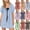 Style1-Light Blue dresses for women, variant on Maqroz Plus Size Dresses for Women Collared Button Down Short Sleeve Pocketed Sundress Soft Cotton Summer Beach Vacation Outdoor Comfortable Outfits White XXXXL