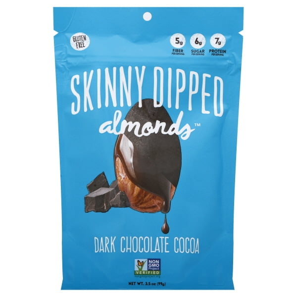 DARK CHOCOLATE COCOA SKINNYDIPPED ALMONDS 3.5OZ