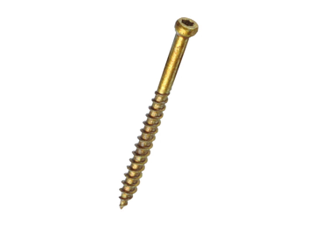 GRK Fasteners 116728 Finishing Screw, #8 Thread, 2 in L, Trim Head, Star Drive, Steel, 510 PK Yellow - pack of 510