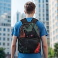 thumbnail image 3 of HUIACONG Burning Soccer Print School Backpack for Age 6-18 Large Capacity Lightweight Water Resistant Bookbag for Elementary Middle High School Boys Girls Back to School Daily Use, 3 of 6