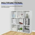 thumbnail image 2 of ZenSports 9 Cube MDF Storage Organizer 3 Shelf Wooden Bookcase White, 2 of 10