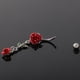 thumbnail image 4 of Anillos para el vientre de material acero inoxidable 316L Pernos prisioneros Flor Hoja Cuelga de imitación Joyas 14g - Hip rojo Yinane Botón del ombligo, 4 of 7