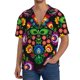 thumbnail image 1 of Balery Traditional Floral Polish Camisa Casual de Manga Corta con Botones para Hombre, Texturizada, Estilo Cubano, para Playa, Verano-X-Large, 1 of 5