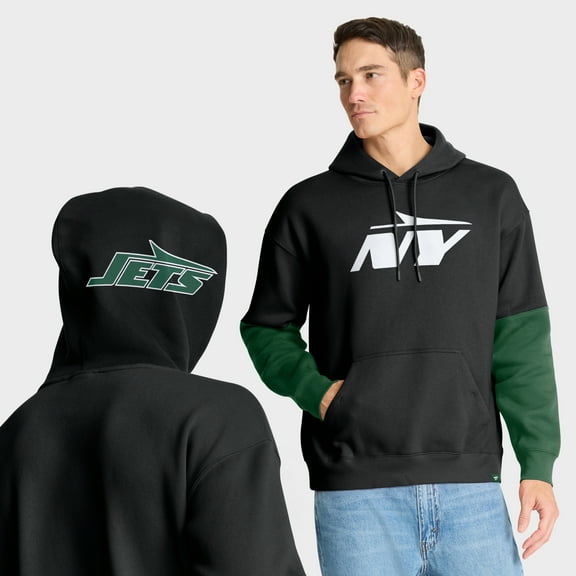 Men's Fanatics Black New York Jets Helmet Alt Pullover Hoodie