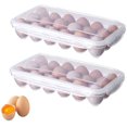 thumbnail image 1 of 2 Piezas Caja para Huevos, Caja para Huevos, Caja para Huevos de Plástico, Caja para Almacenamiento de Huevos, Caja para Huevos Transparente, con Tapa para Protec, 18 Rejillas, para Refrigerador JM, 1 of 4