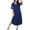 Dark Blue, variant on Long Nightgown Womens Loose Sleep Dress V Neck Loungewear