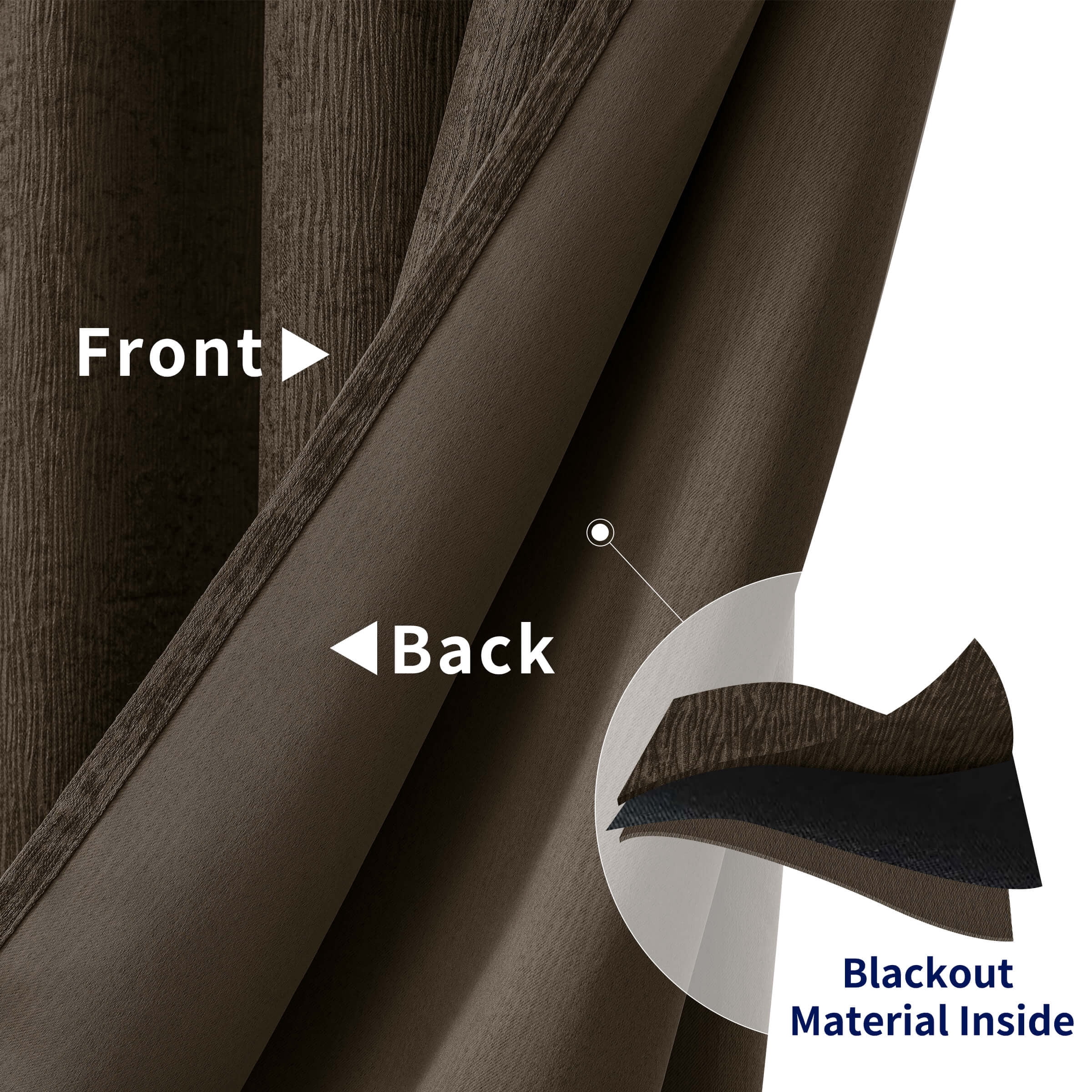 Subrtex Blackout Curtains Room Grommet Curtain Thermal Insulated Drapes, Set of 2, Olive Brown, 53"x63"