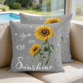 thumbnail image 2 of 16x16 Pillow Covers Set of 2, Sunflowers Square Throw Pillow Covers for Couch/Sofa/Living Room, Spring Summer Bees Yellow Floral Grey Decorative Soft Pillowcases for Couch Throw Pillows, 2 of 9