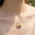 thumbnail image 7 of Taioiat Birthstone Necklace for Women Double Sunflowers and Birthstones with Engraving Gold Plated Jewelry Valentines Day Birthday Gifts for Women Best Friend Friendship, 7 of 7