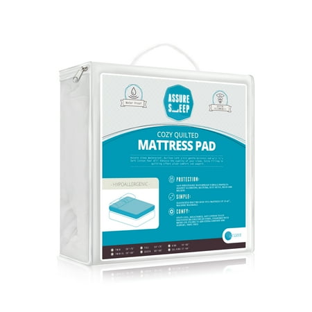 Quilted Mattress Covers - Assure Sleep Quilted Mattress Pad Cover, Twin Size